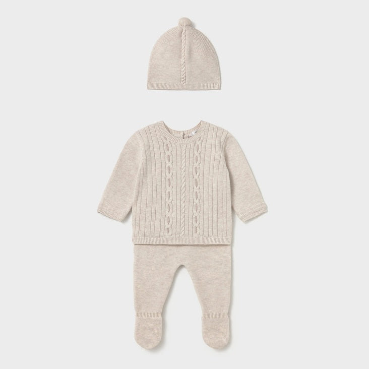 3-Piece Baby Knit Leg Warmer & Hat Set