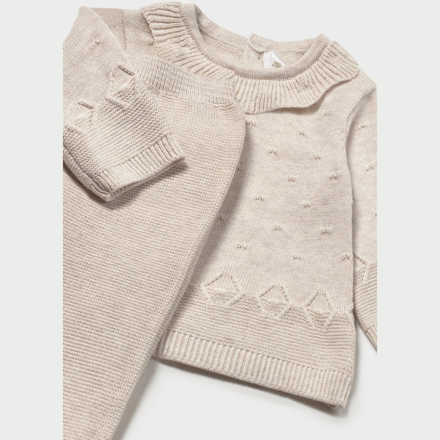 Ruffle Collar Baby Footed Pants & Hat Set
