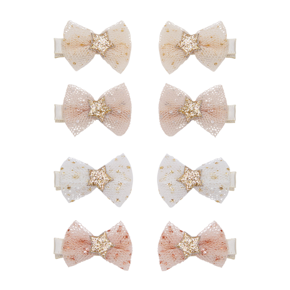 Glitter Star Tulle Tutu Bow Hair Clip Set