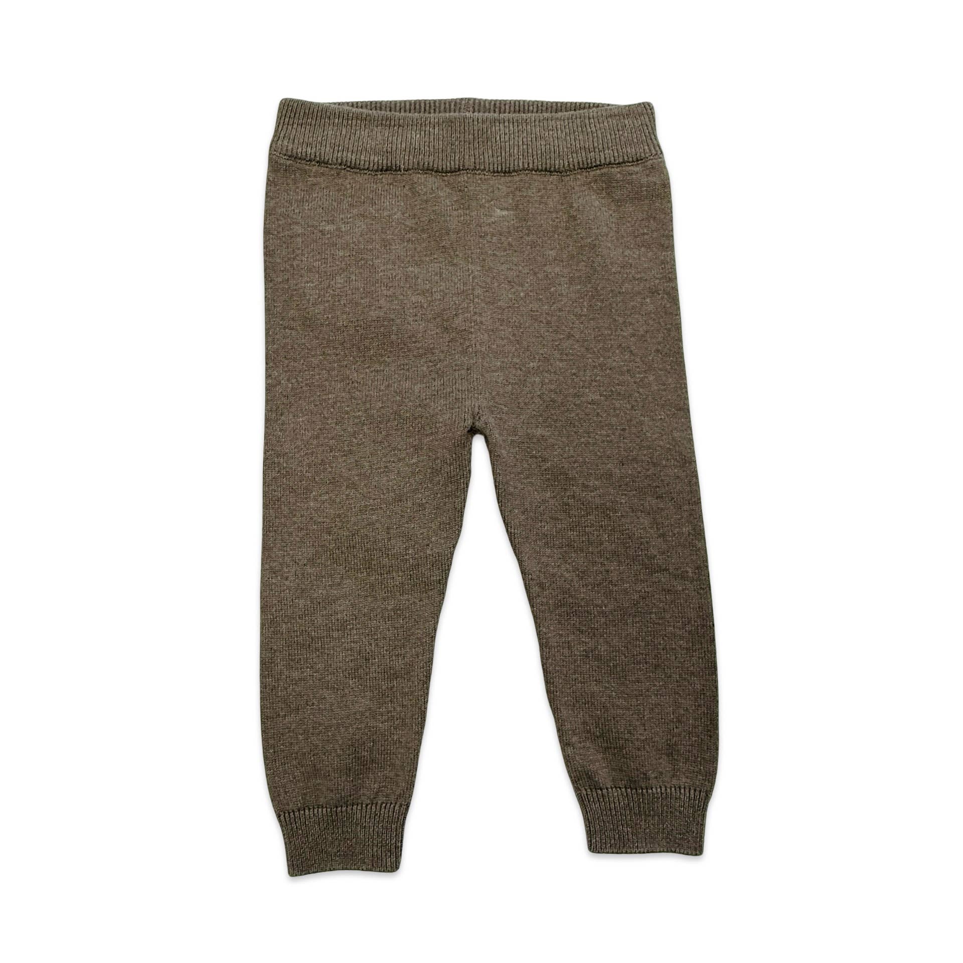 Lion Appliqué Oat Knit Baby Sweater and Pants Set