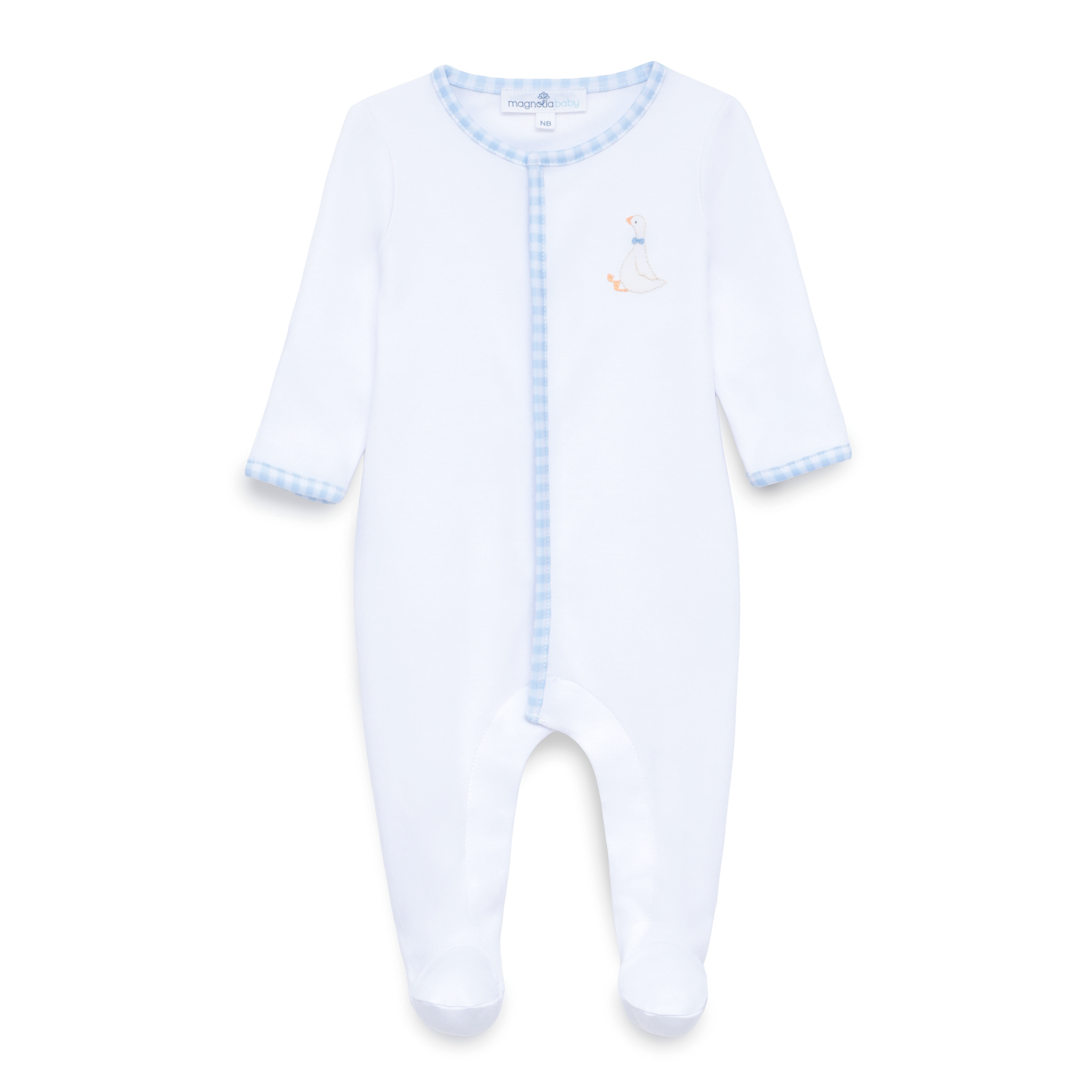 Light Blue Baby Embroidered Duckling Sleepsuit