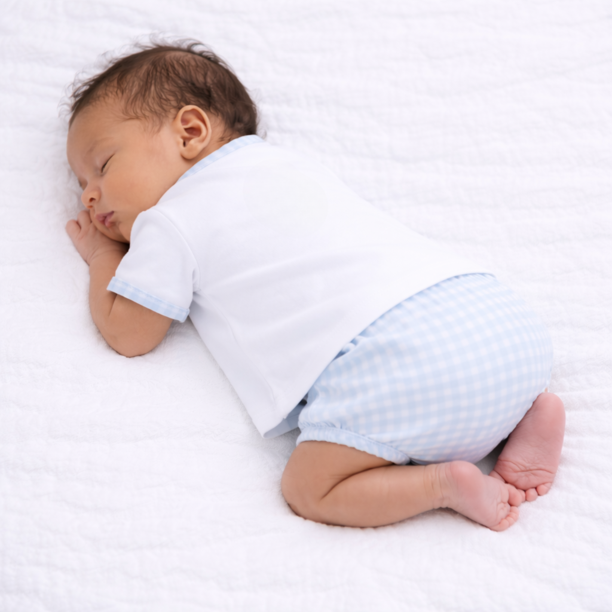 Baby Boy Blue & White Gingham 2-Piece Set