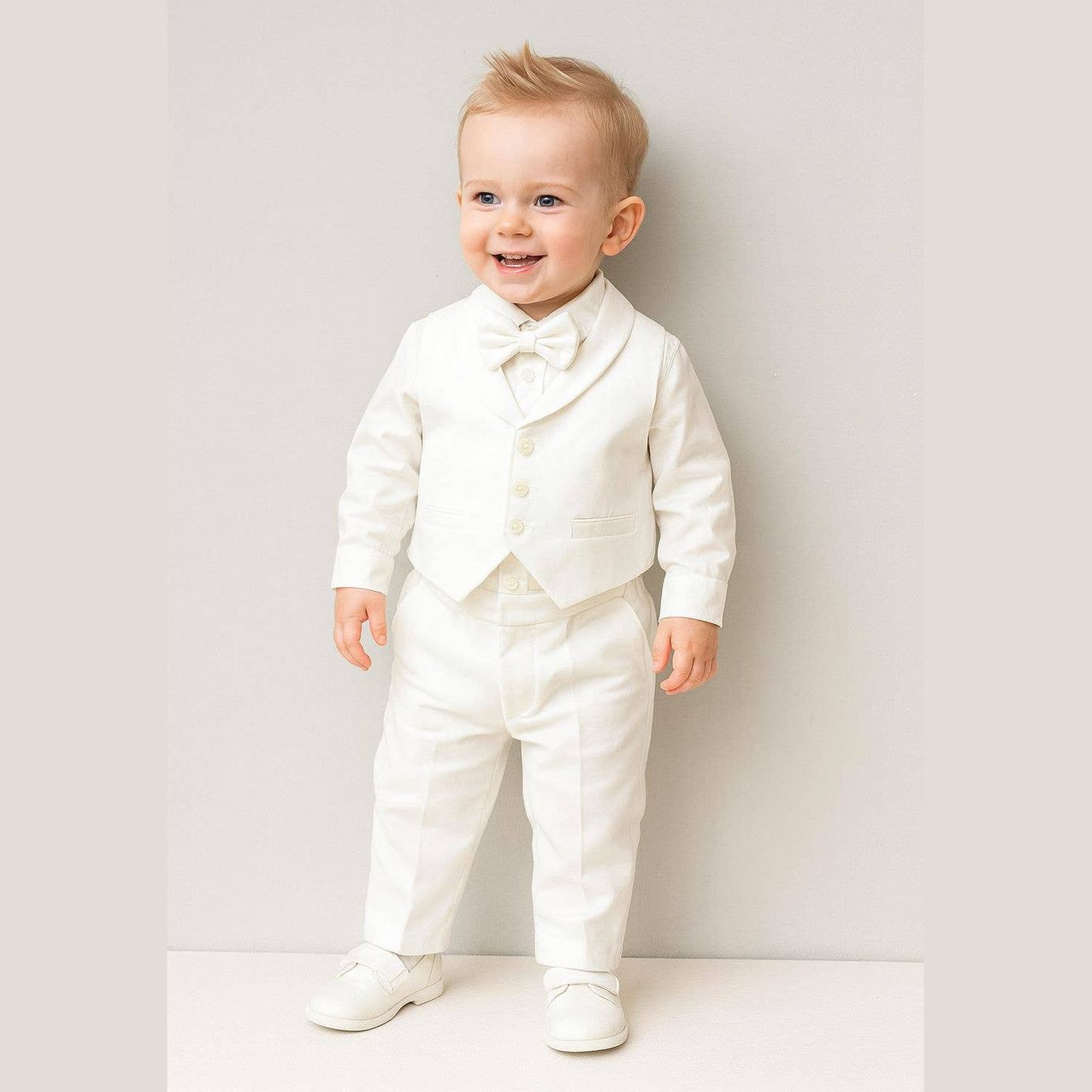 Baby Boy Formal Outfit Set – Special Occasion Suit White