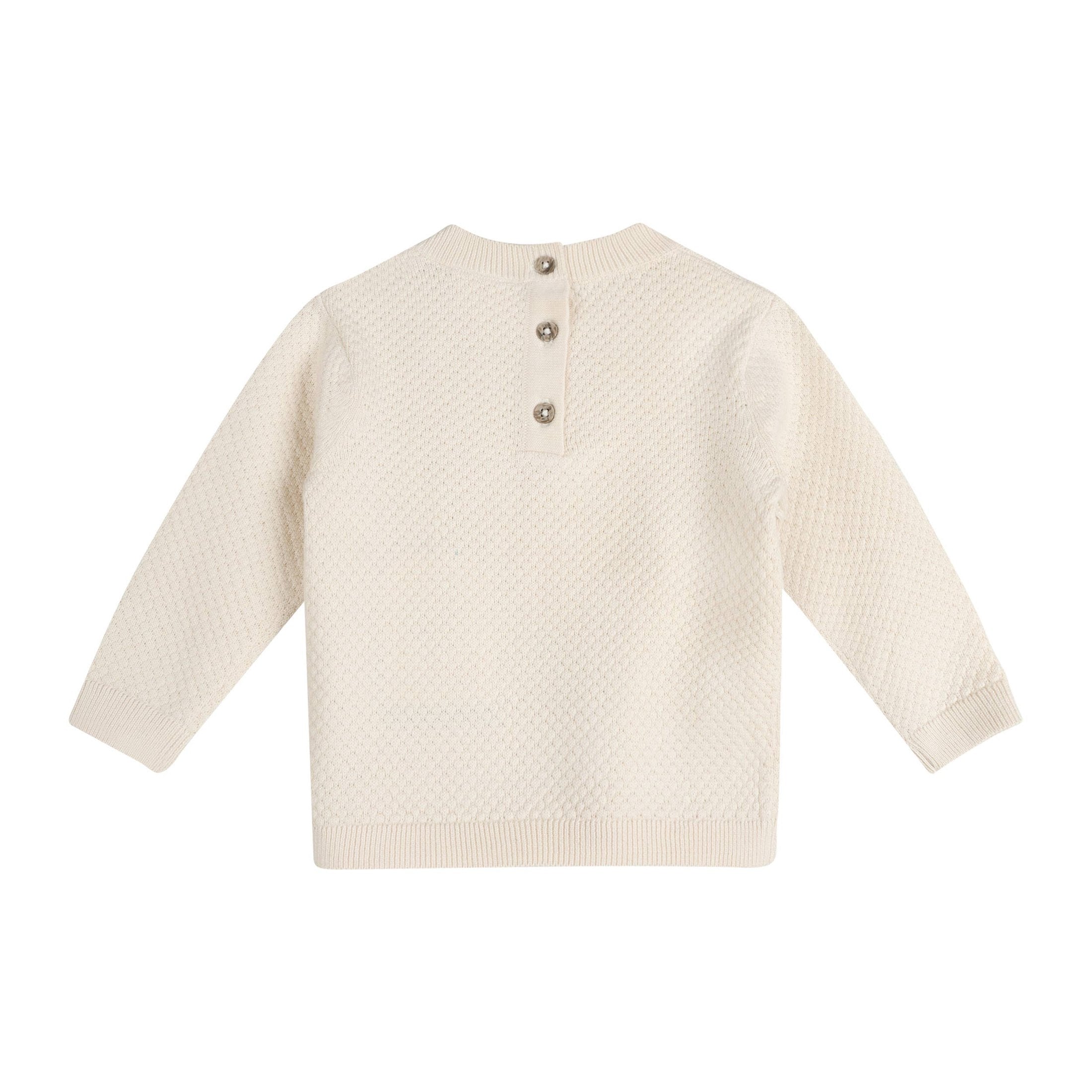 Cream Bow Knit Baby Sweater and Legging Set