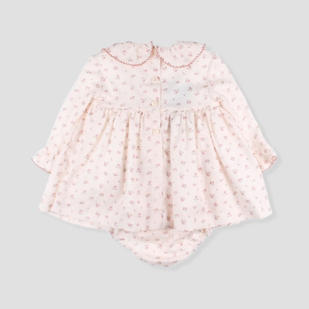 Foque pale pink floral dress with satin bow