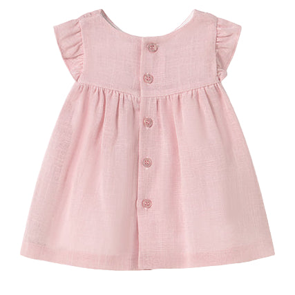 Baby Girls Linen Dress - Rose