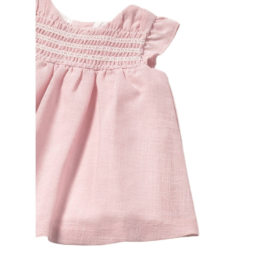 Baby Girls Linen Dress - Rose