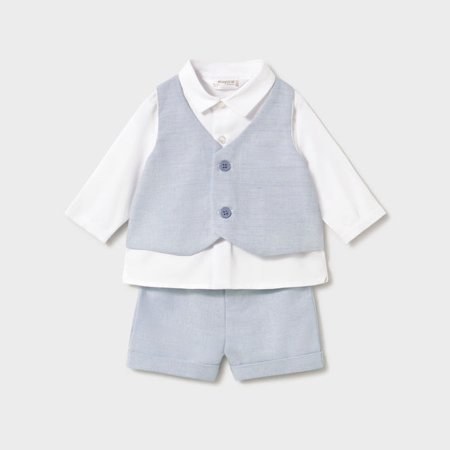 Baby Boy Light Blue Formal Short Set
