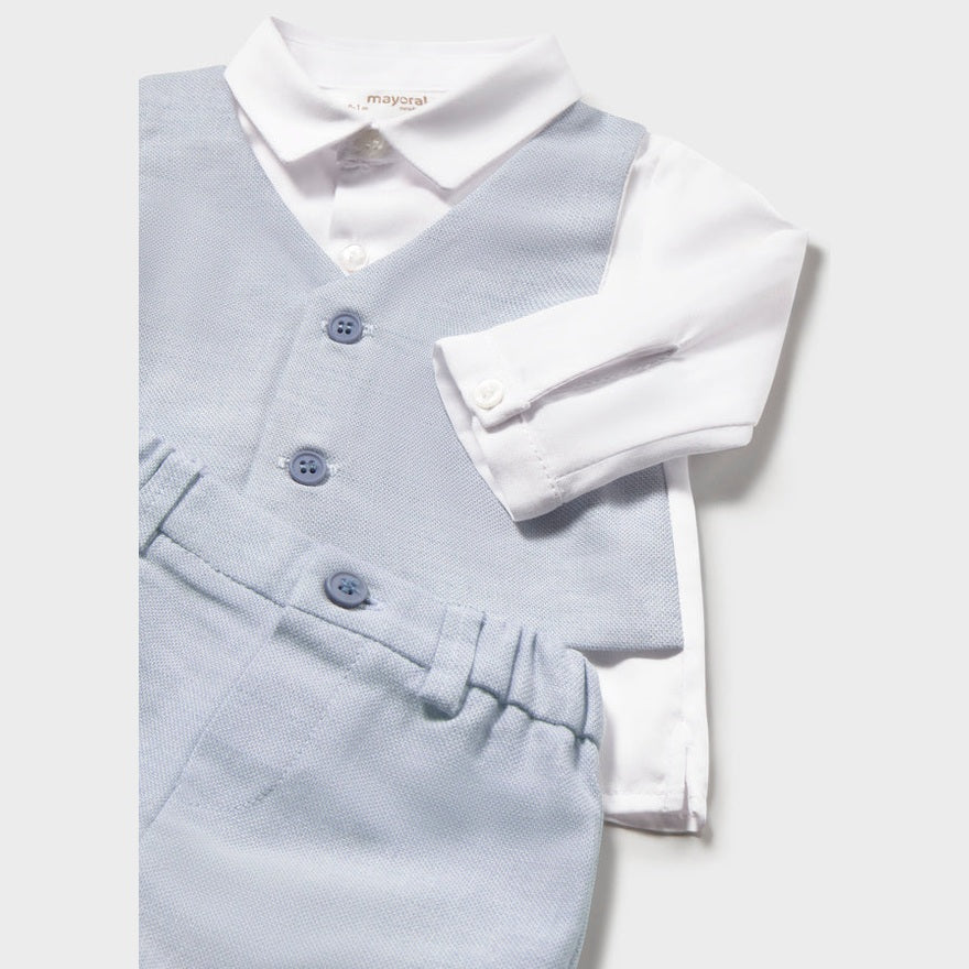 Baby Boy Light Blue Formal Short Set