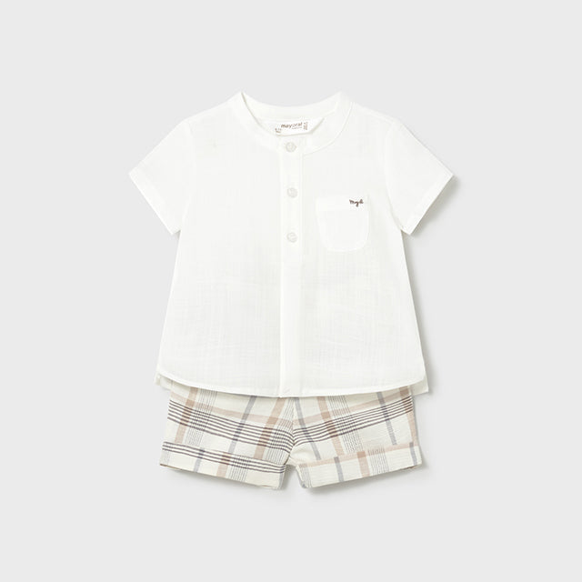 Baby Boy 2-Piece Plaid Shorts Set