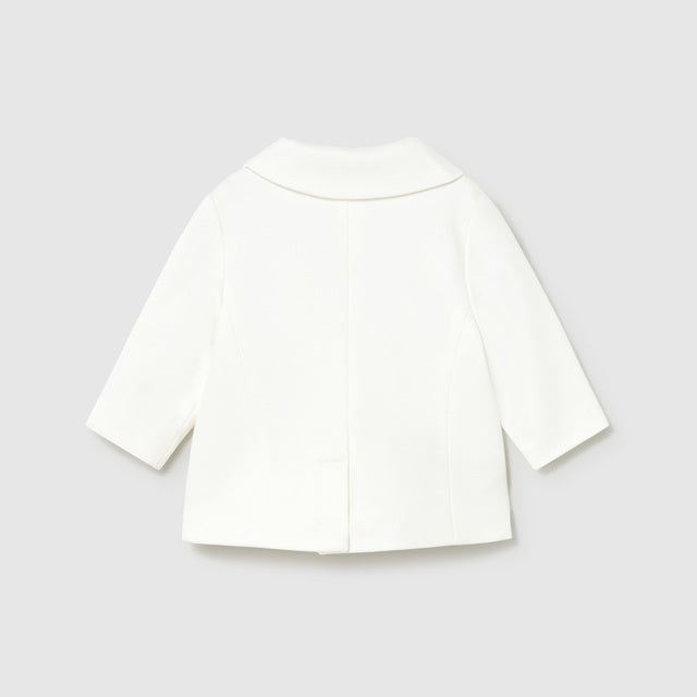 Baby Boy White Tailored Blazer with Polka Dot Lining