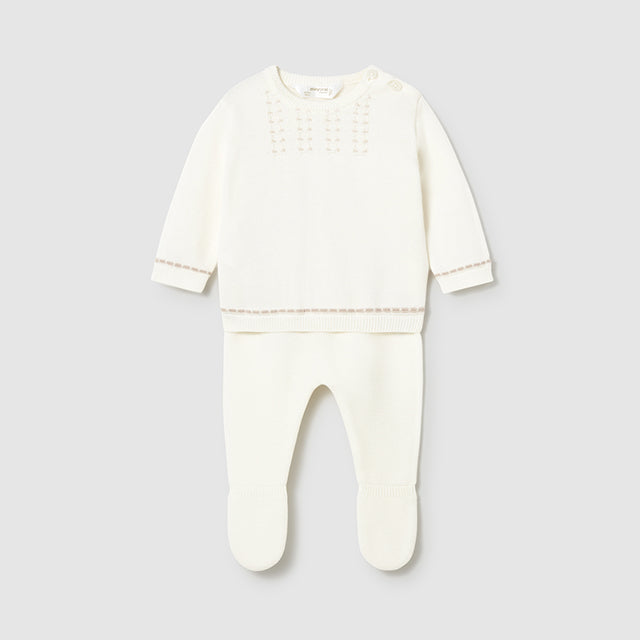 Baby Boy 2-Piece Pottery White Knit Sweater Set