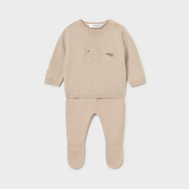 Baby Boy 2-Piece Mole Beige Knit Sweater Set