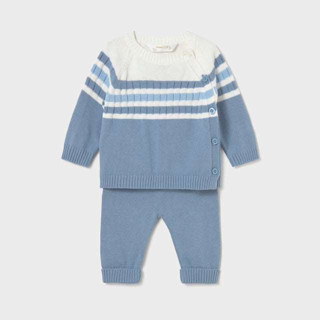 Baby Boy Atlantis Blue Striped Knit Set