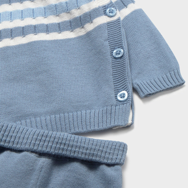 Baby Boy Atlantis Blue Striped Knit Set