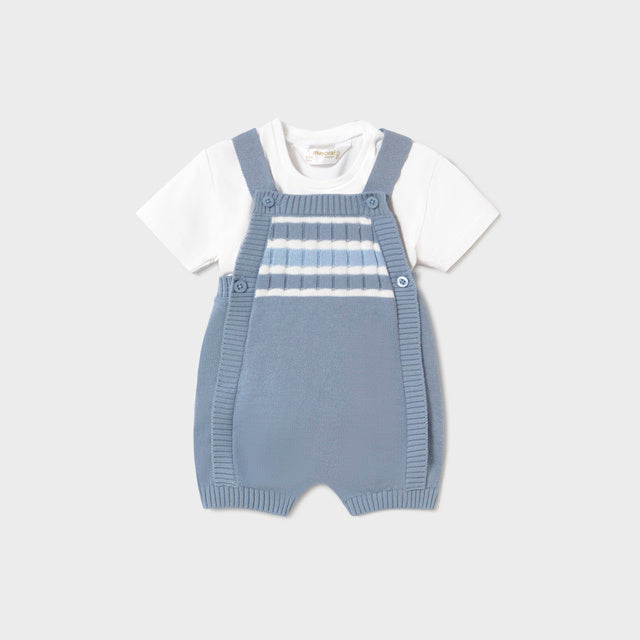Baby Boy Striped Cotton T-Shirt & Knit Romper