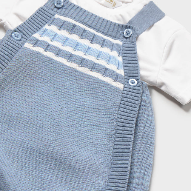 Baby Boy Striped Cotton T-Shirt & Knit Romper
