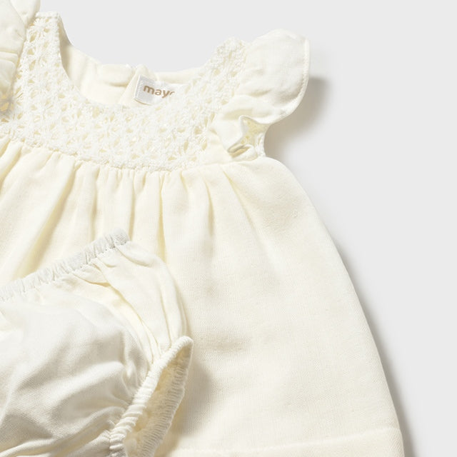 Baby Girl White Smocked Cotton Dress