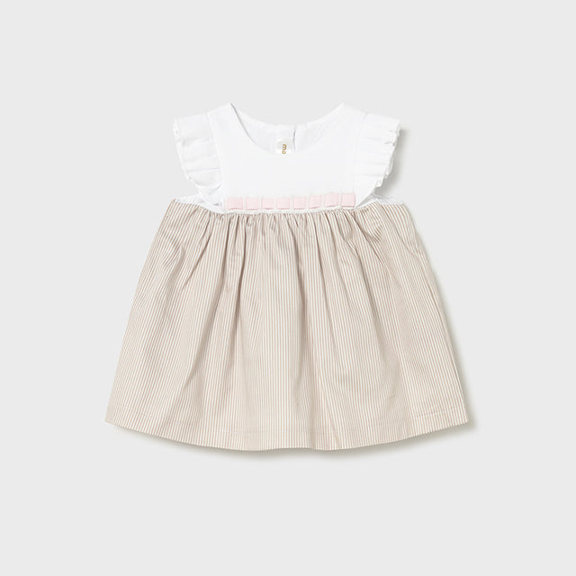 Baby Girl Mole Beige Striped Dress
