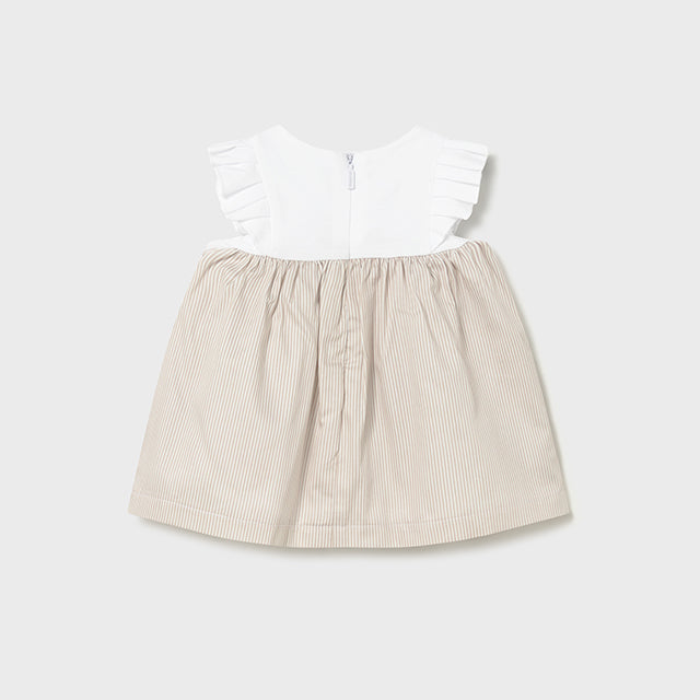 Baby Girl Mole Beige Striped Dress
