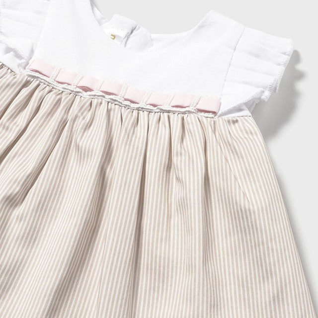 Baby Girl Mole Beige Striped Dress