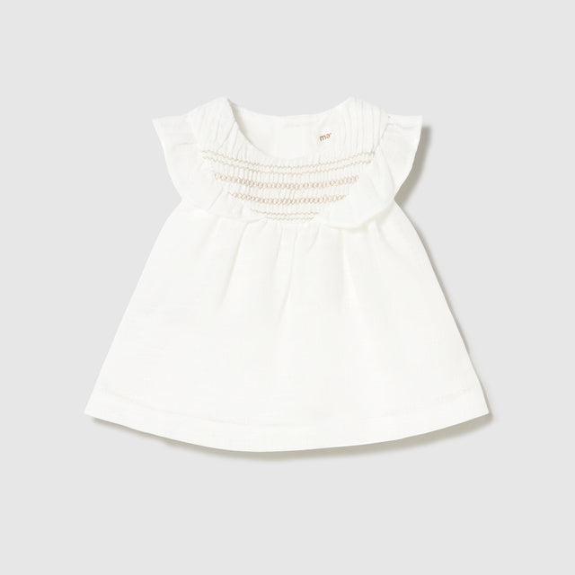 Baby Girl Cream Smocked Dress
