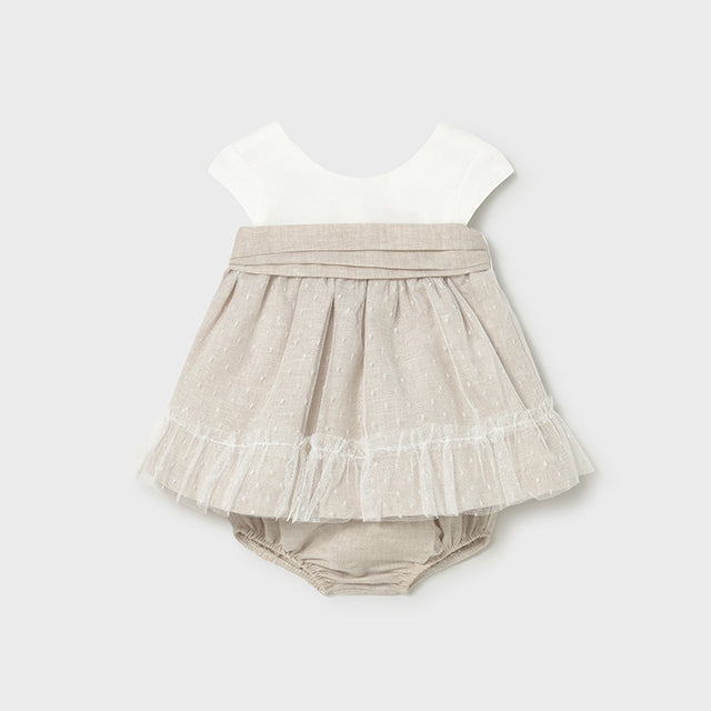 Baby Girl Wheat Tulle Overlay Dress