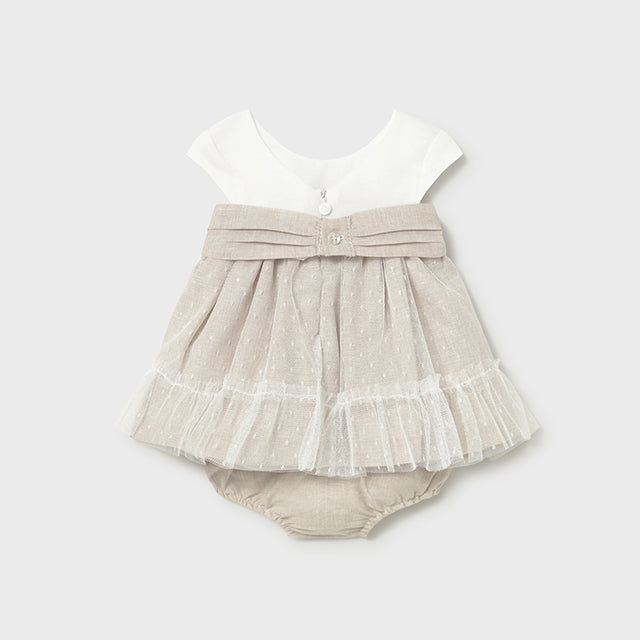 Baby Girl Wheat Tulle Overlay Dress