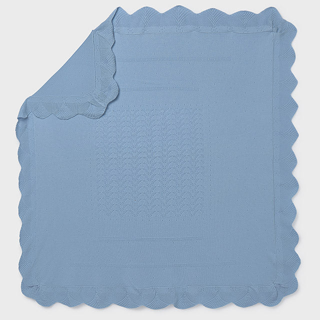 Sky Blue Knit Baby Blanket