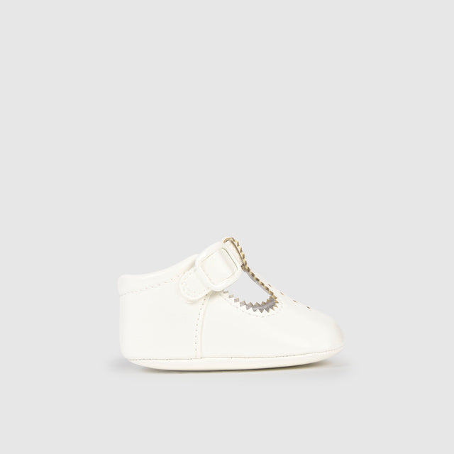 Baby Boy White T-Strap Dress Shoes