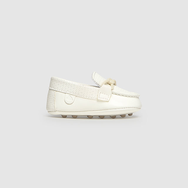 Baby Boy White Moccasin Dress Shoes