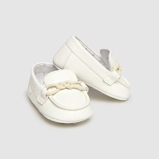 Baby Boy White Moccasin Dress Shoes