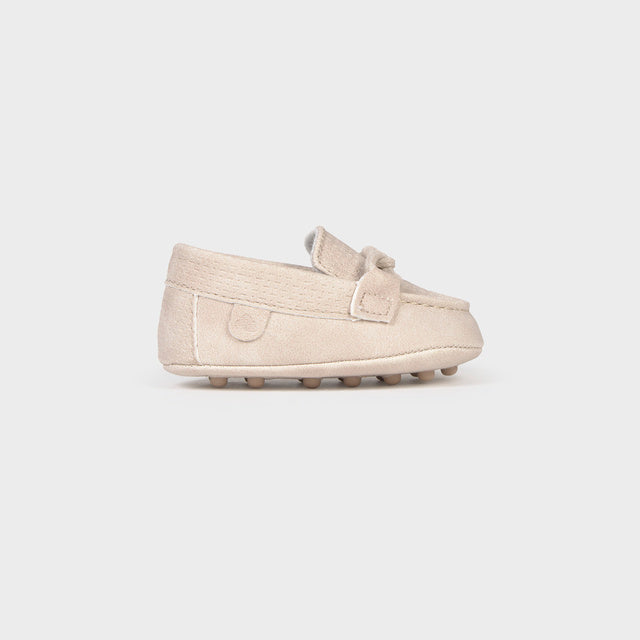 Baby Boy Wheat Linen-Look Moccasin Shoes