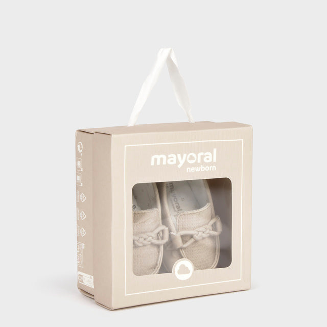 Baby Boy Wheat Linen-Look Moccasin Shoes