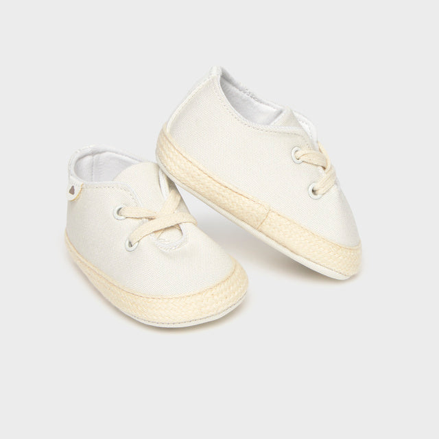 Baby Boy Natural Canvas Blucher Shoes