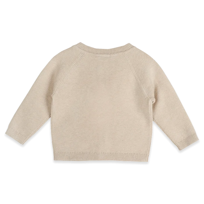 Cozy Bear Applique Knit Baby Cardigan & Pant Set (Organic Cotton)