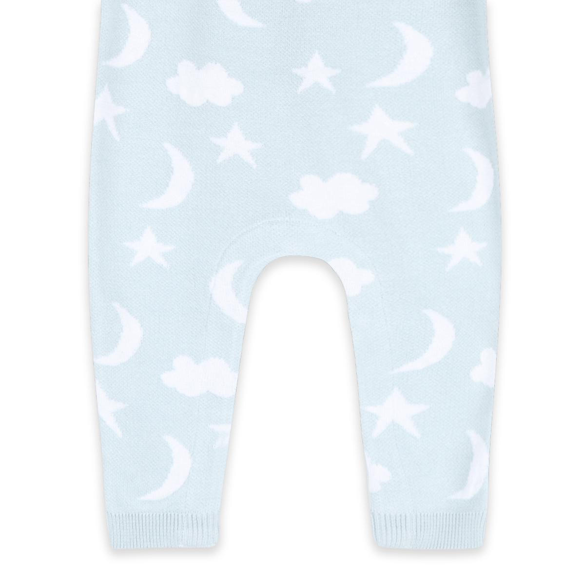 Baby Blue Moon & Stars Dream Knit Jumpsuit Romper
