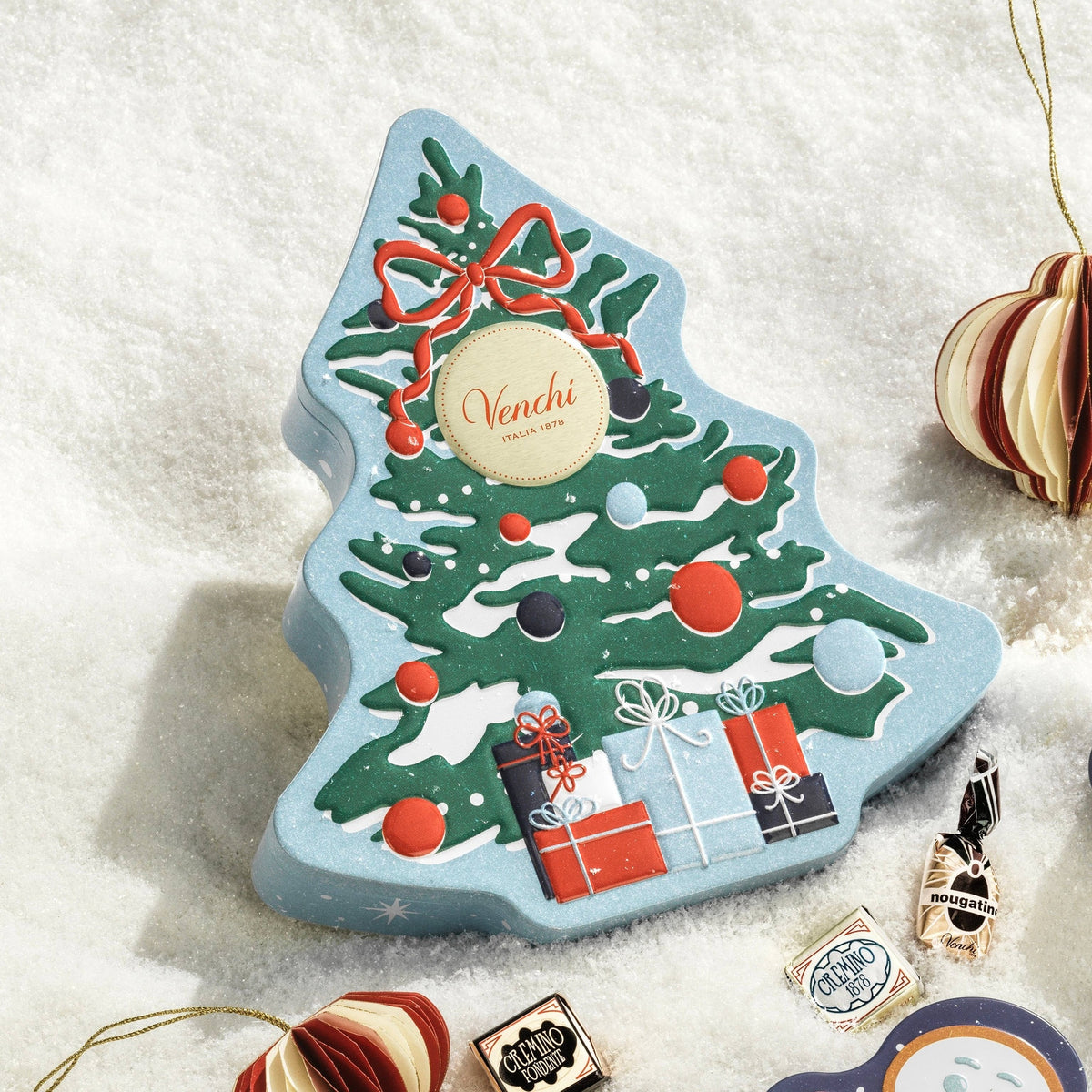 Pine Tree Tin Christmas Chocolate Gift Box - Holiday Gifts
