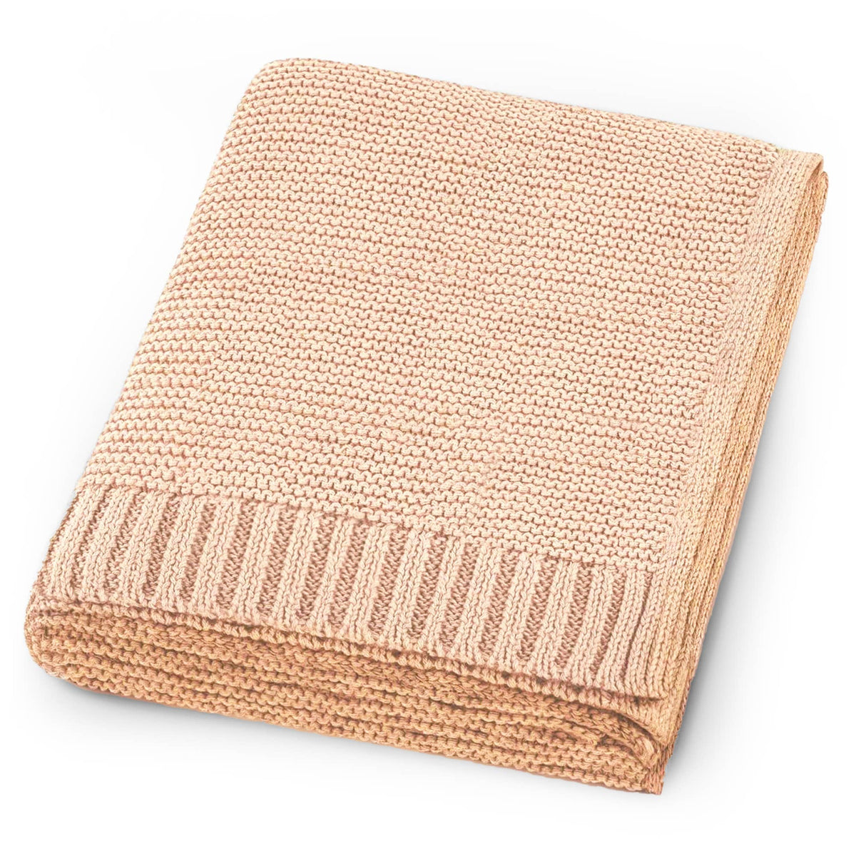 Cream Soft Cotton Bubble Knit Baby Stroller Blanket