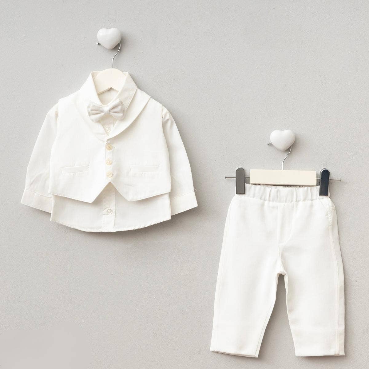 Baby Boy Formal Outfit Set – Special Occasion Suit White
