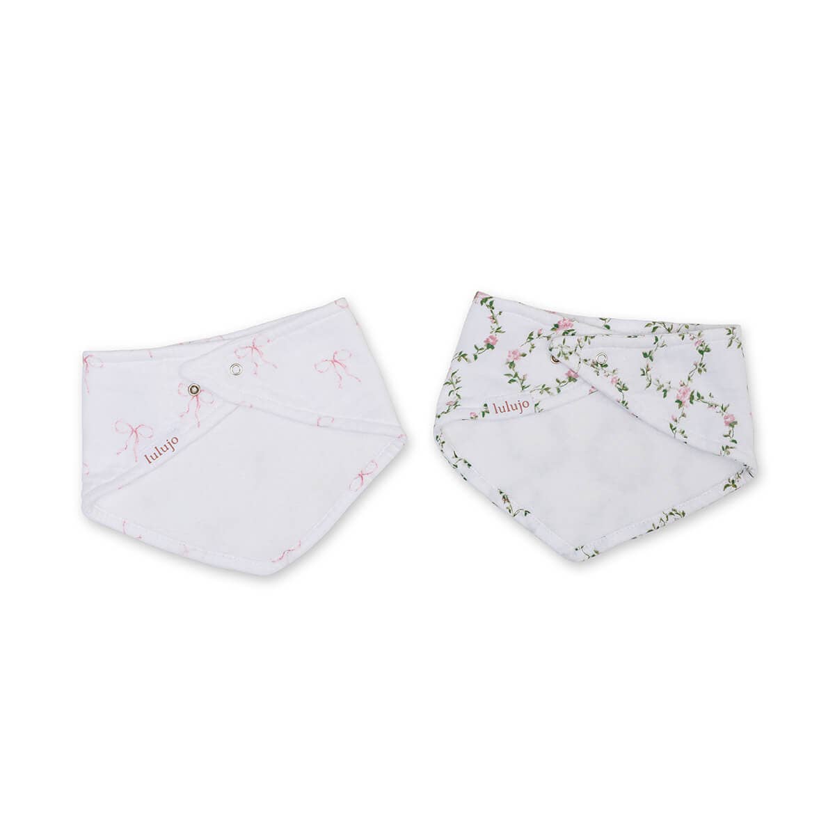 Rose Trellis Bow Bandana Bibs – 2-Pack | Soft & Absorbent