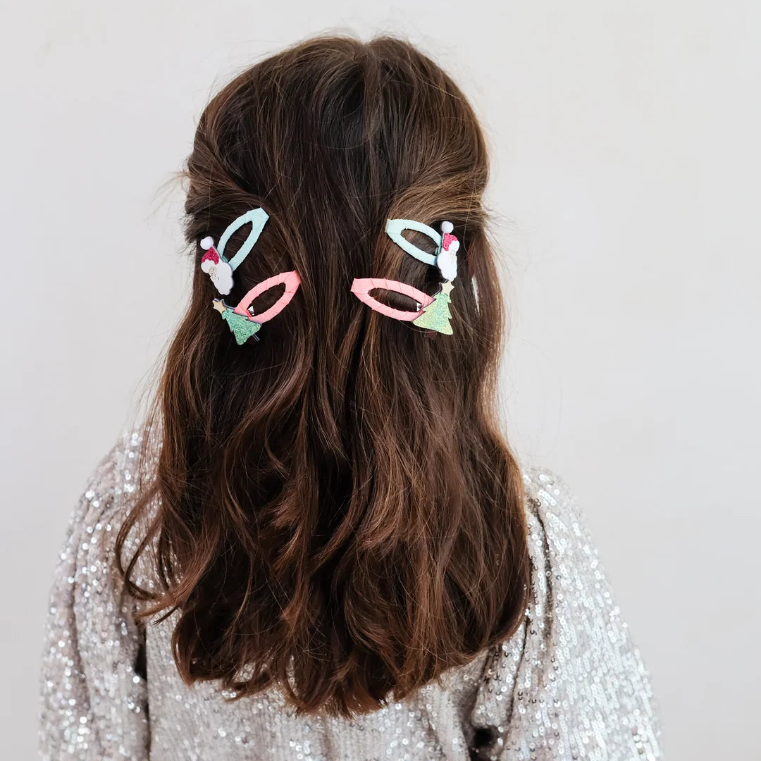 Santa And Christmas Tree Hair Clips