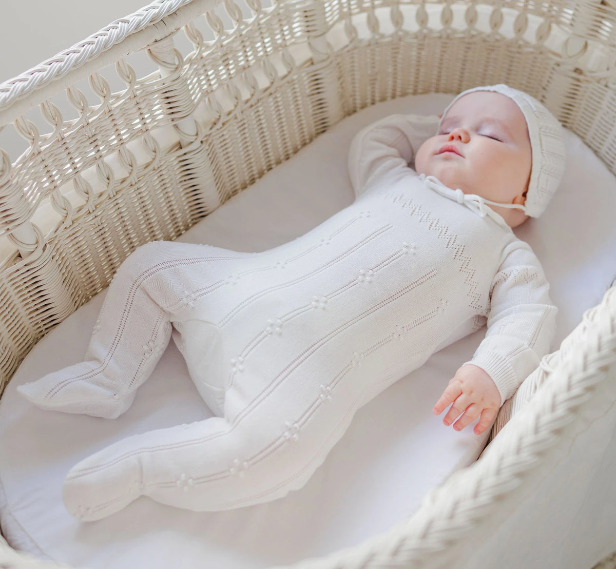 Vintage Knit Romper with Bonnet