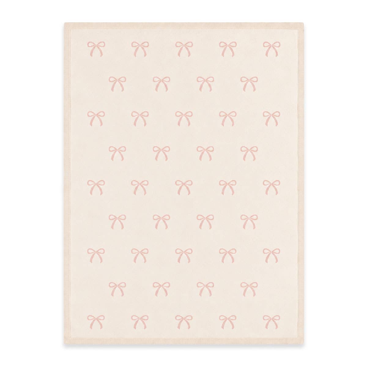 Sweet Bow - Organic Cotton Knit Baby Blanket: Sweet Pink / One Size