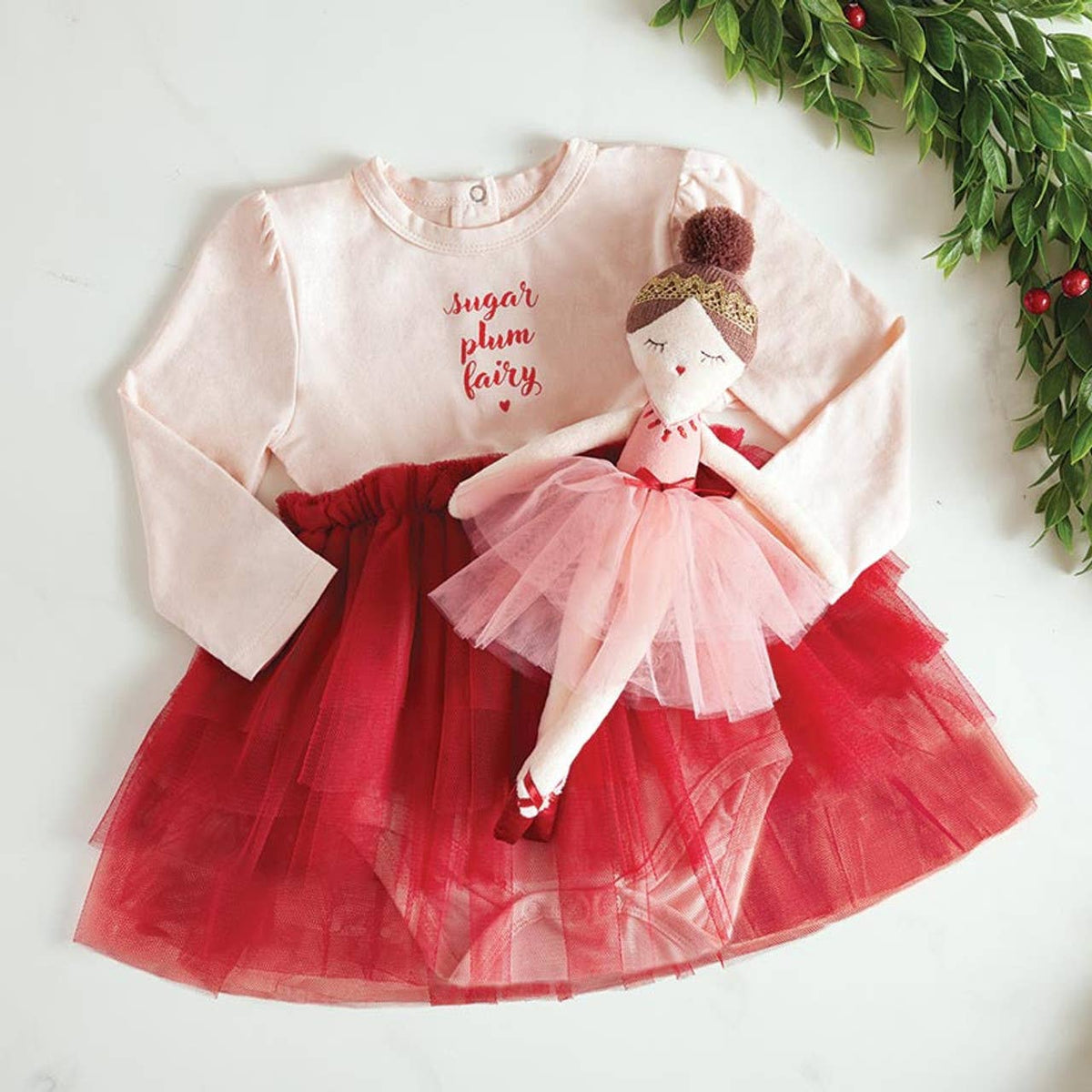 Plush Doll - Pink Ballerina: Wipe Clean with Damp Cloth / 70% Linen Cotton/30% Polyester/100% Poly Fill