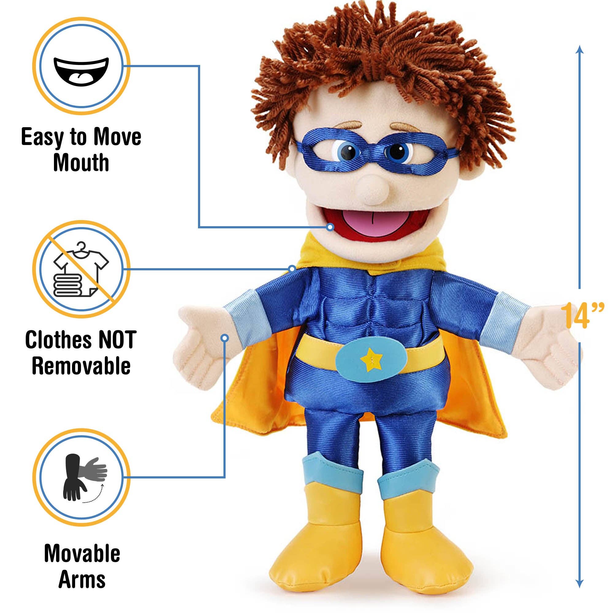 Silly Puppets Boy Superhero Peach Skin