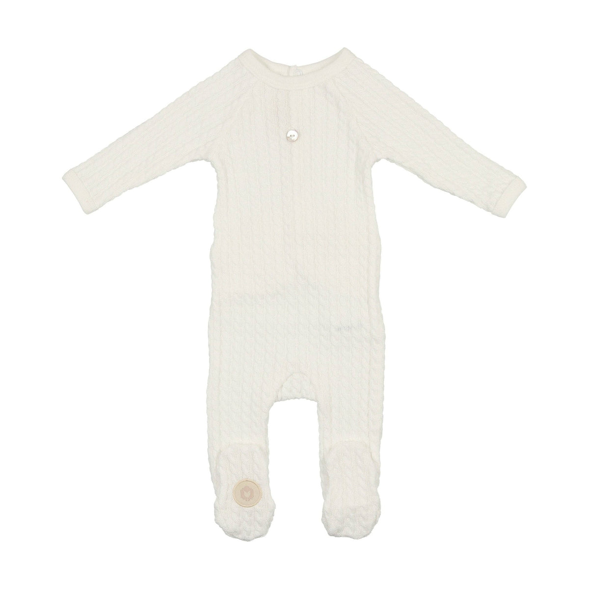 Baby Ivory Cable Knit Footie