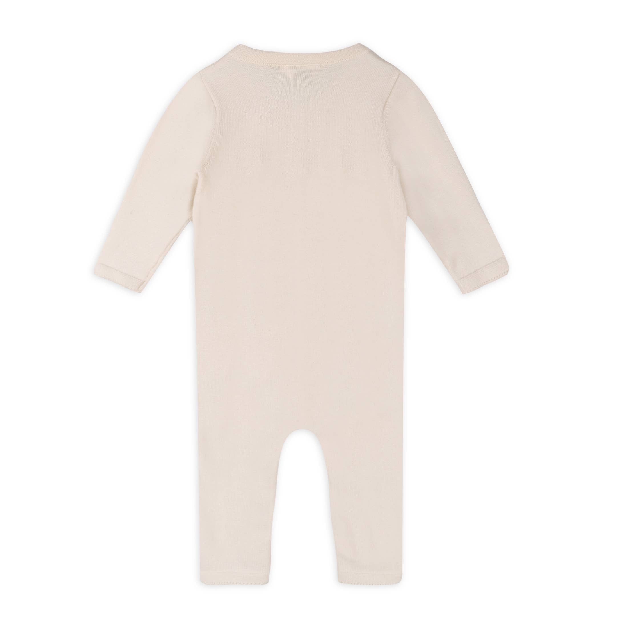 Natural Pointelle Sweater Knit Pocket Baby Jumpsuit