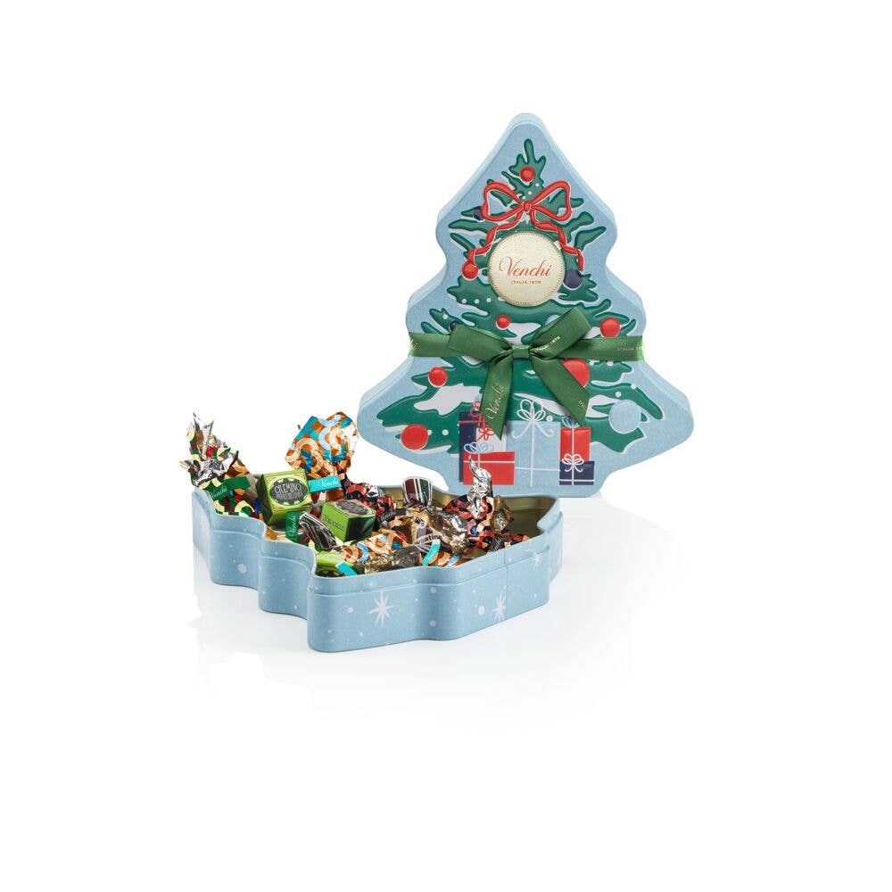 Pine Tree Tin Christmas Chocolate Gift Box - Holiday Gifts