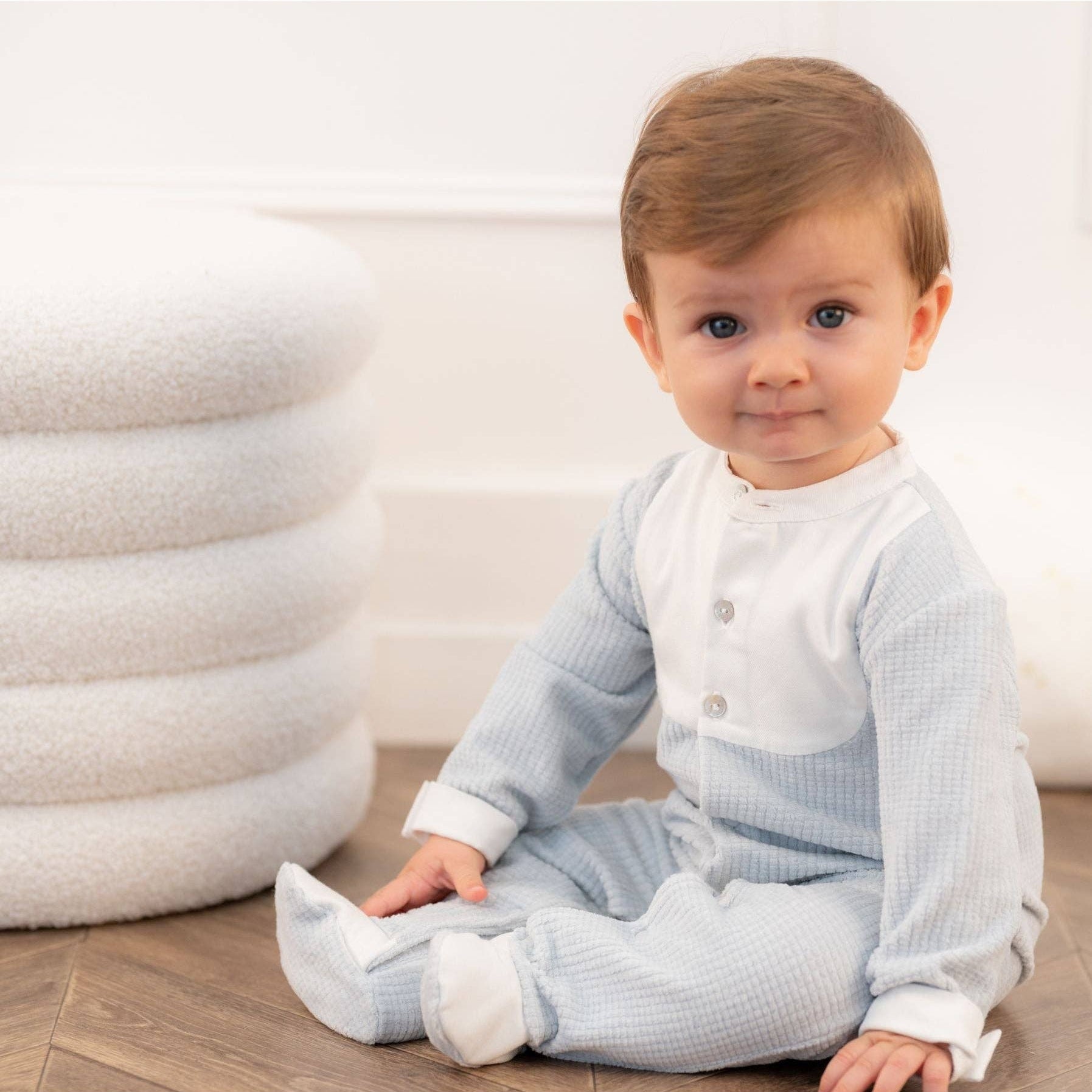 Velour Blue Embossed Outfit